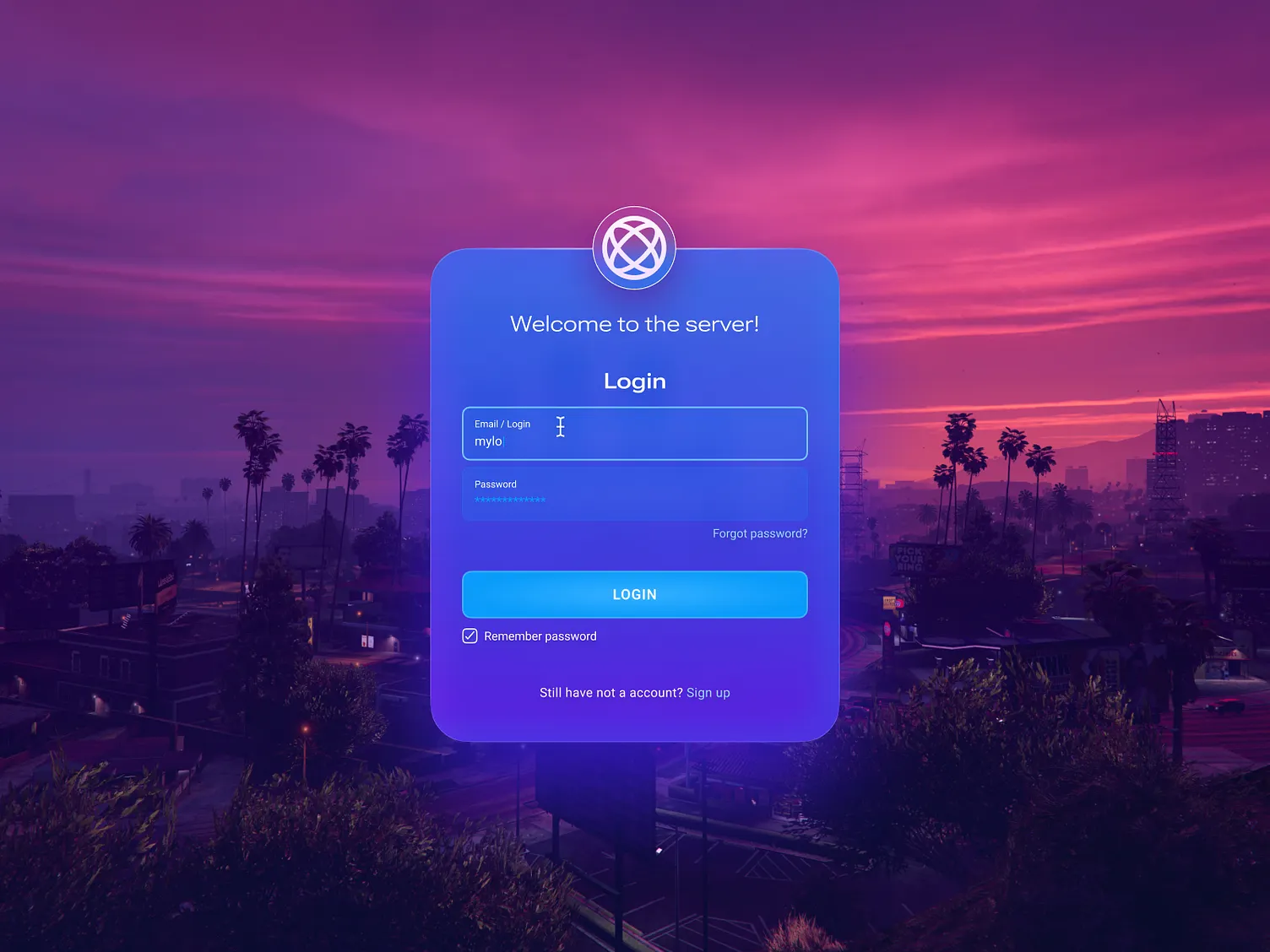 GTA 5 login concept